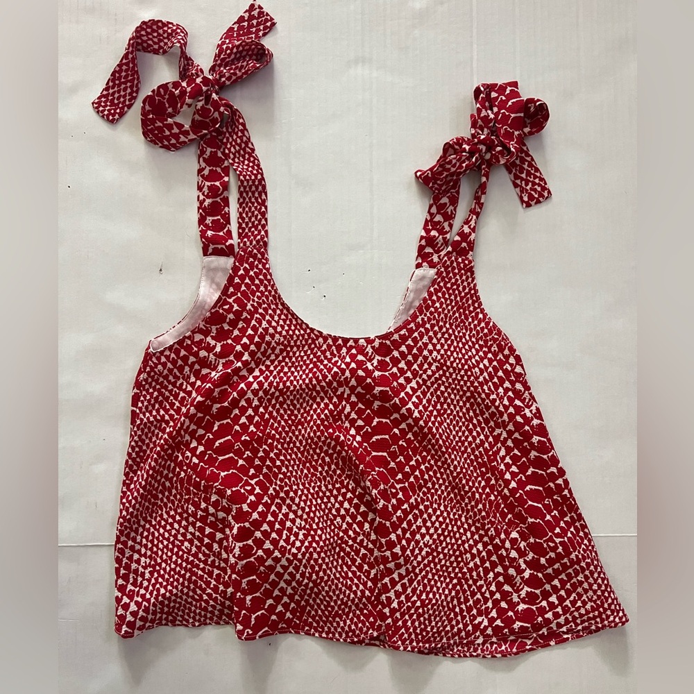 Buddy Love Red and White Python Print Top size XS